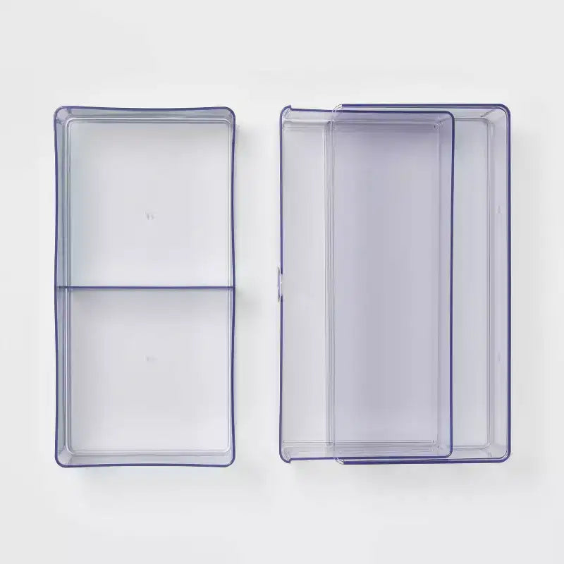 Clear Stackable Drawer - Brightroom™: Plastic Utility Storage, 2 Drawers, 6"x6"x6", Toiletries Organizer