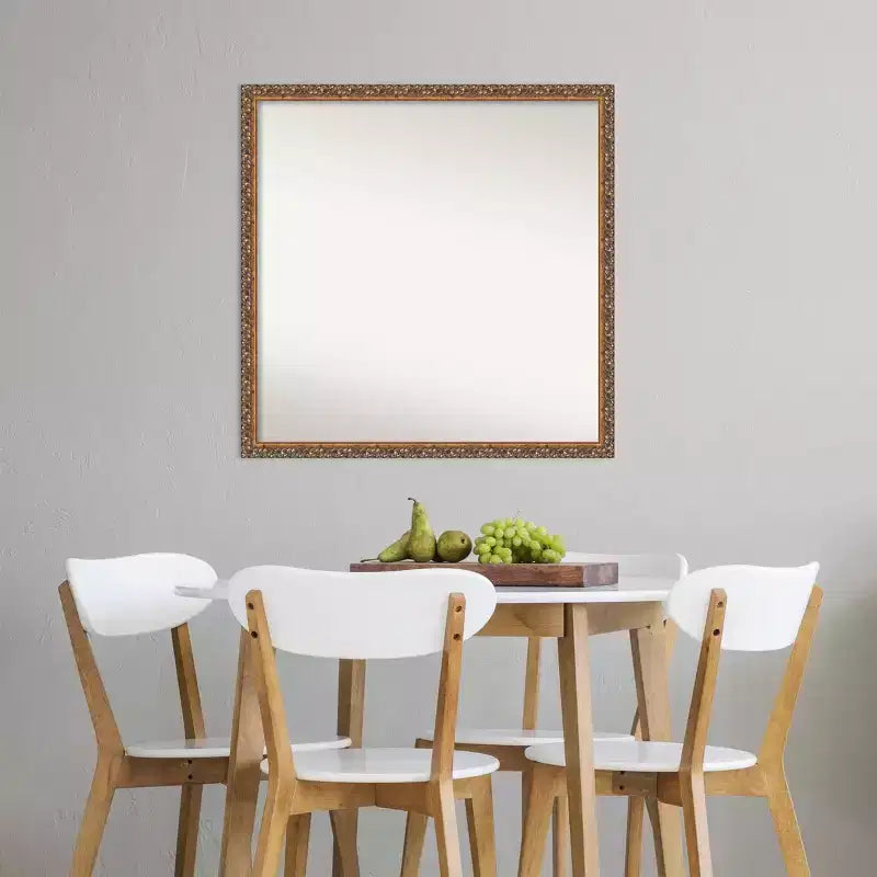 28" x 28" Non-Beveled Antique Bronze Wood Wall Mirror - Amanti Art