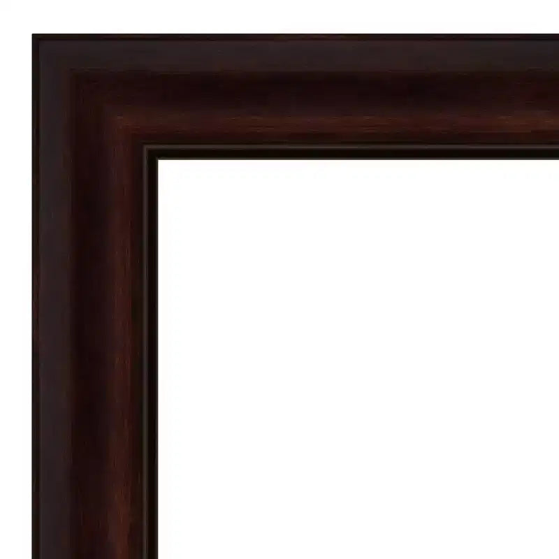 43" x 32" Non-Beveled Wall Mirror Coffee Bean Brown - Amanti Art: Modern Rectangular, Wall Mount