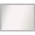 30" x 24" Non-Beveled Grace Brushed Nickel Narrow Wall Mirror - Amanti Art: Modern Rectangle, Polystyrene Frame