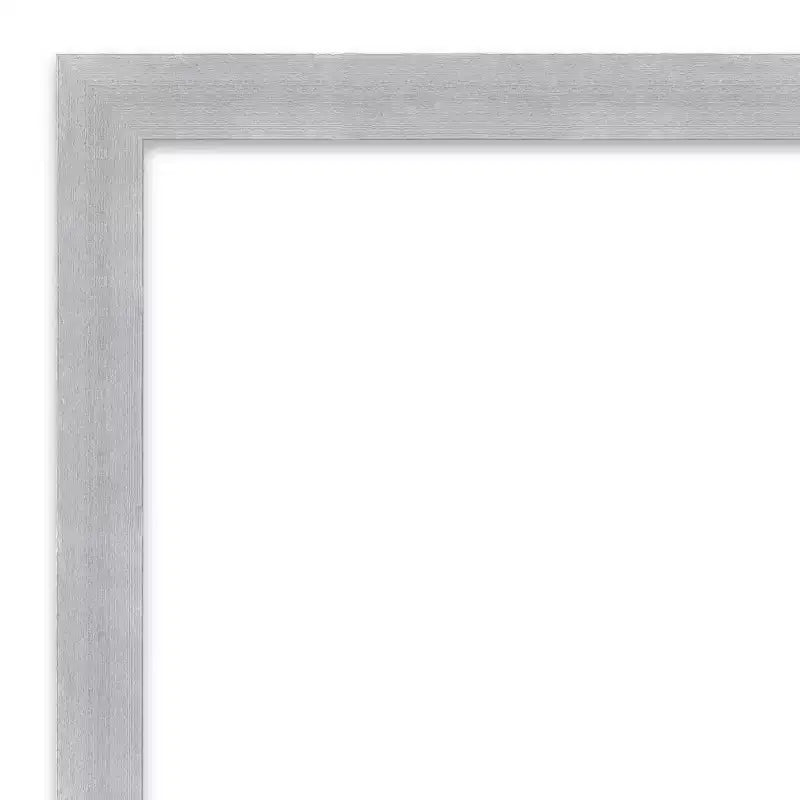 30" x 24" Non-Beveled Grace Brushed Nickel Narrow Wall Mirror - Amanti Art: Modern Rectangle, Polystyrene Frame