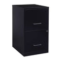 Space Solutions 18" Deep 2 Drawer Letter Width Vertical File Cabinet Black: Steel Office Filing, No Assembly Required