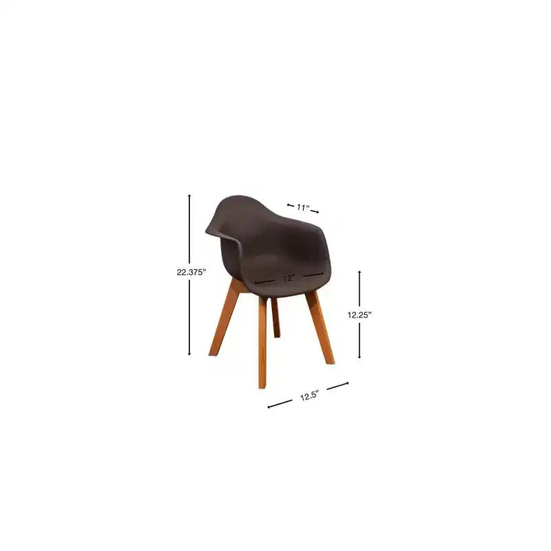 Gift Mark Set of 2 Kids' Chairs with Modern Plastic Seat and Beech Legs Pink