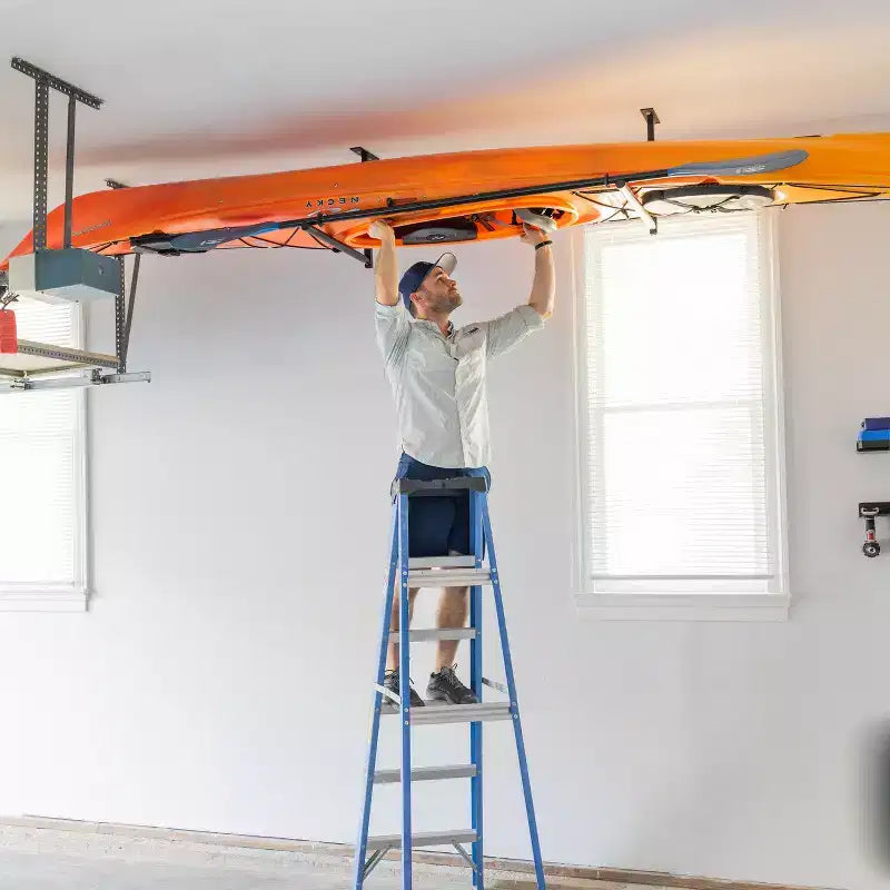 StoreYourBoard Hi-Port 2 | Kayak Adjustable Ceiling Storage Rack | Single | Holds 75 lbs