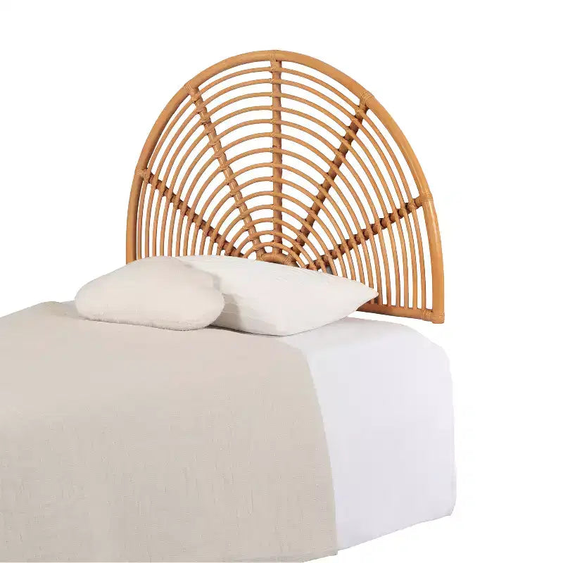 HomeStockRainbow Natural Bloom Rattan Wall Mounted Headboard