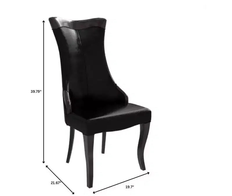 LeisureMod Dining Chair Upholstered in Leather/Velvet Cozy Accent Kitchen Chair with Rubberwood Legs Novara Series Set of 4