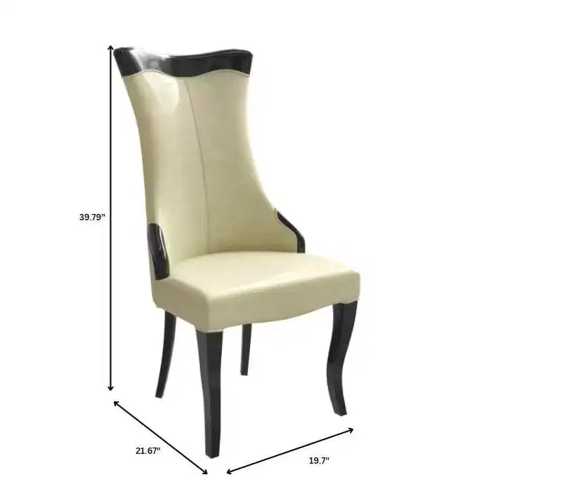 LeisureMod Dining Chair Upholstered in Leather/Velvet Cozy Accent Kitchen Chair with Rubberwood Legs Novara Series Set of 4
