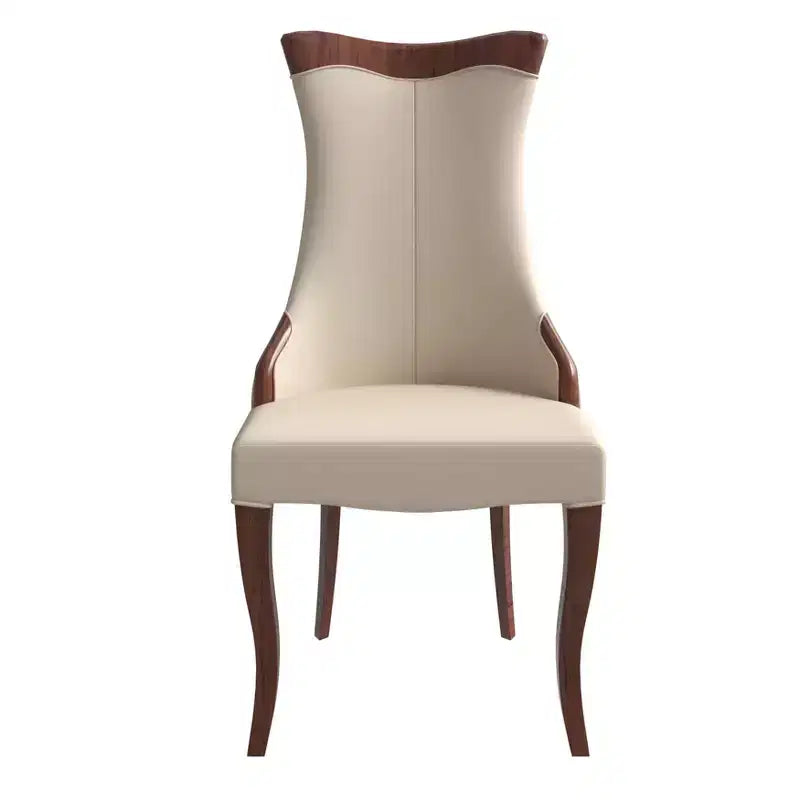 LeisureMod Dining Chair Upholstered in Leather/Velvet Cozy Accent Kitchen Chair with Rubberwood Legs Novara Series Set of 4