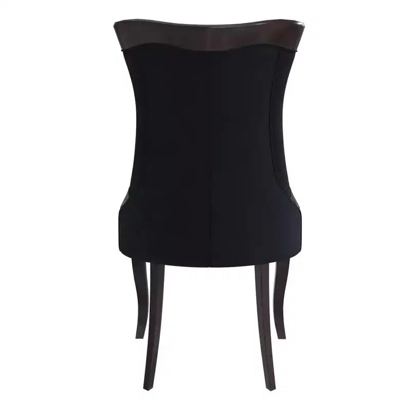 LeisureMod Dining Chair Upholstered in Leather/Velvet Cozy Accent Kitchen Chair with Rubberwood Legs Novara Series Set of 4
