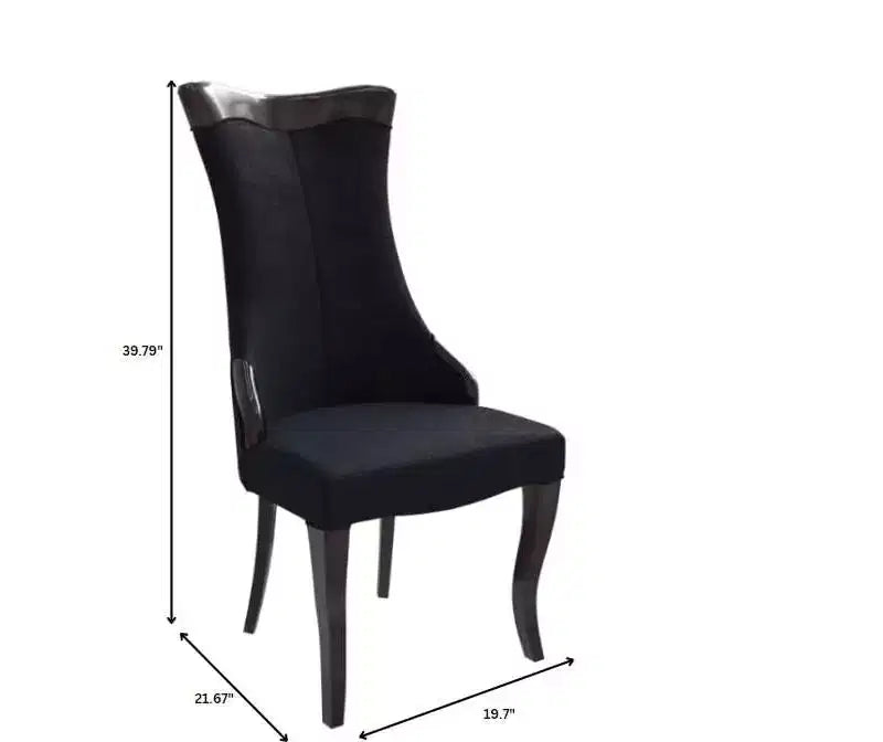 LeisureMod Dining Chair Upholstered in Leather/Velvet Cozy Accent Kitchen Chair with Rubberwood Legs Novara Series Set of 4