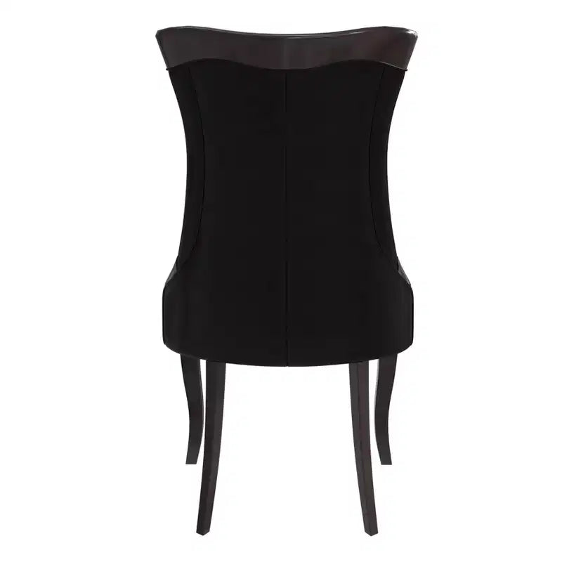 LeisureMod Dining Chair Upholstered in Leather/Velvet Cozy Accent Kitchen Chair with Rubberwood Legs Novara Series Set of 4