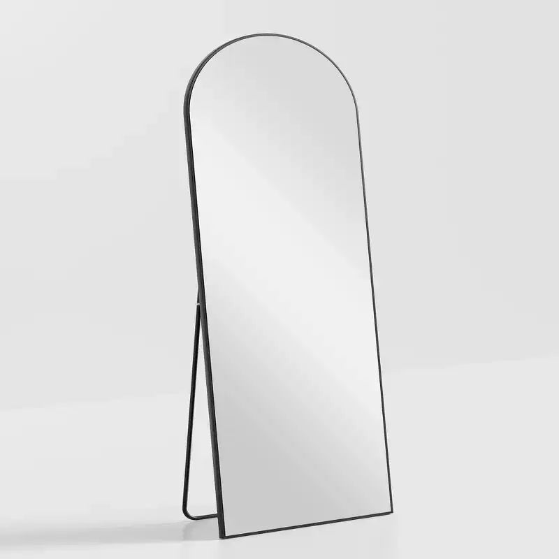 PexFix 71x31 Large Arched TOP Full Length Floor Mirror Framed Bathroom Mirror for Living Room Black