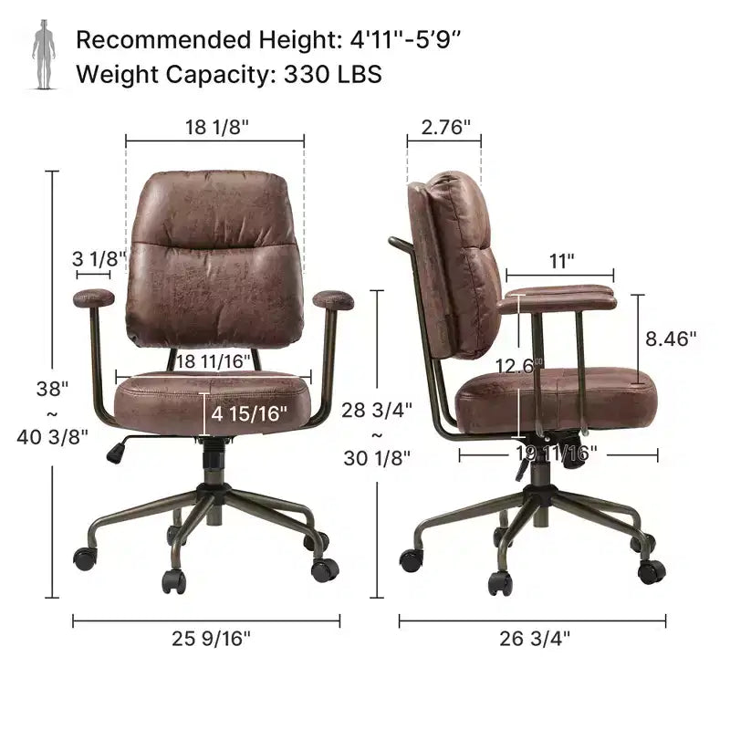 EUREKA ERGONOMIC Becky, Faux Suede Fabric Home Office Chair