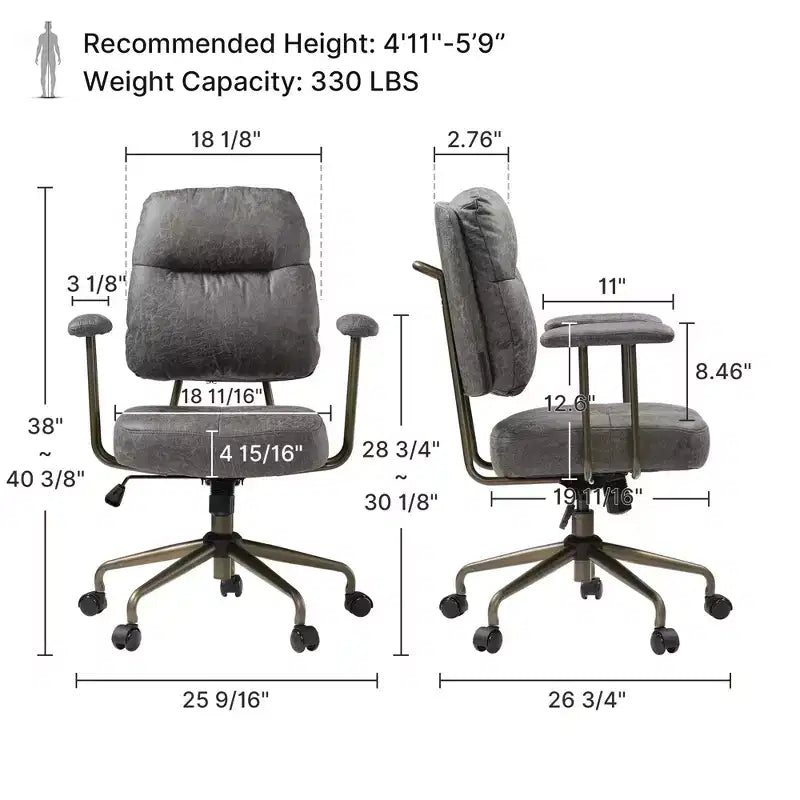 EUREKA ERGONOMIC Becky, Faux Suede Fabric Home Office Chair