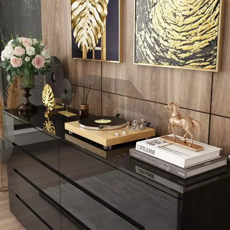 Hitow 8 Drawer Dresser with Underlight High Gloss Finish Modern Chest of Drawers