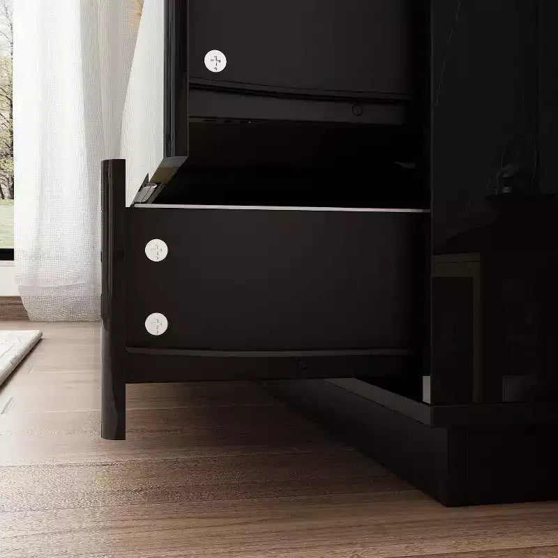 Hitow 8 Drawer Dresser with Underlight High Gloss Finish Modern Chest of Drawers