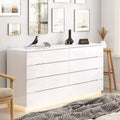 Hitow 8 Drawer Dresser with Underlight High Gloss Finish Modern Chest of Drawers