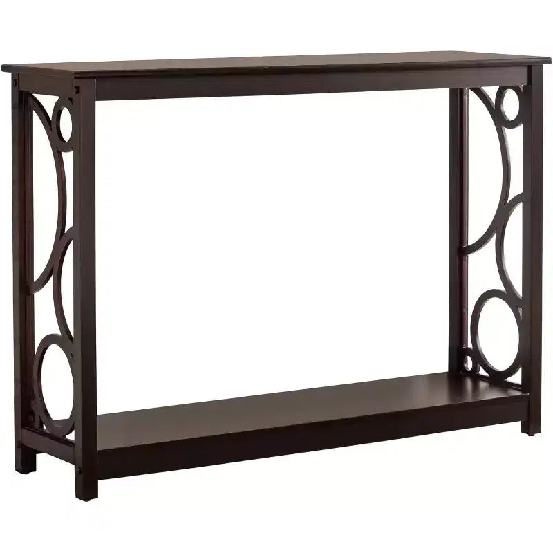 Kings Brand Furniture - Dark Cherry Finish Wood Entryway Sofa Console Table with Storage Shelf for Hallway, Foyer, Living Room