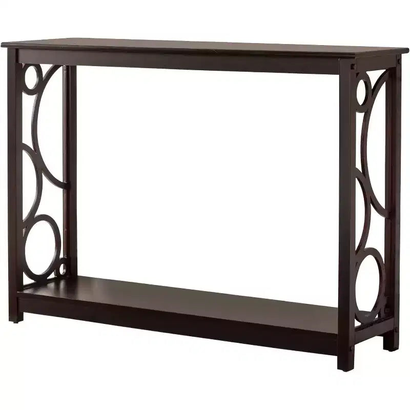 Kings Brand Furniture - Dark Cherry Finish Wood Entryway Sofa Console Table with Storage Shelf for Hallway, Foyer, Living Room