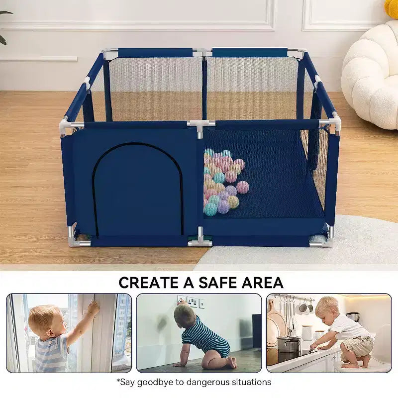 GOTGELIF 50x50 4-Panel Baby Playpen Spacious & Secure Portable Playard