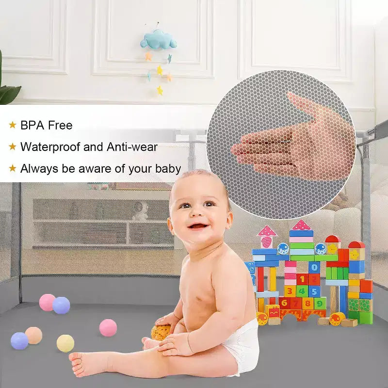 GOTGELIF 50x50 4-Panel Baby Playpen Spacious & Secure Portable Playard