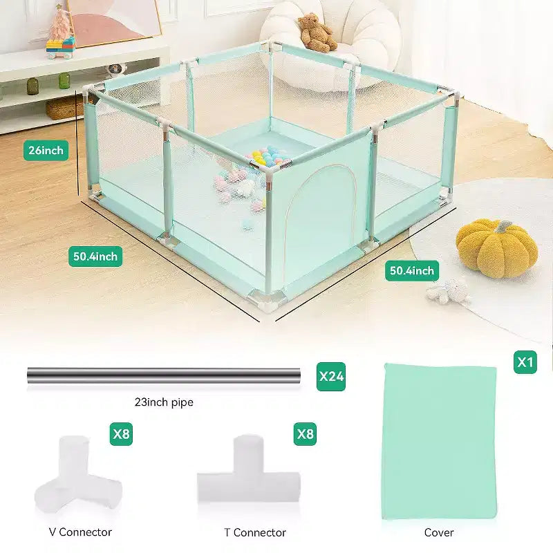 GOTGELIF 50x50 4-Panel Baby Playpen Spacious & Secure Portable Playard
