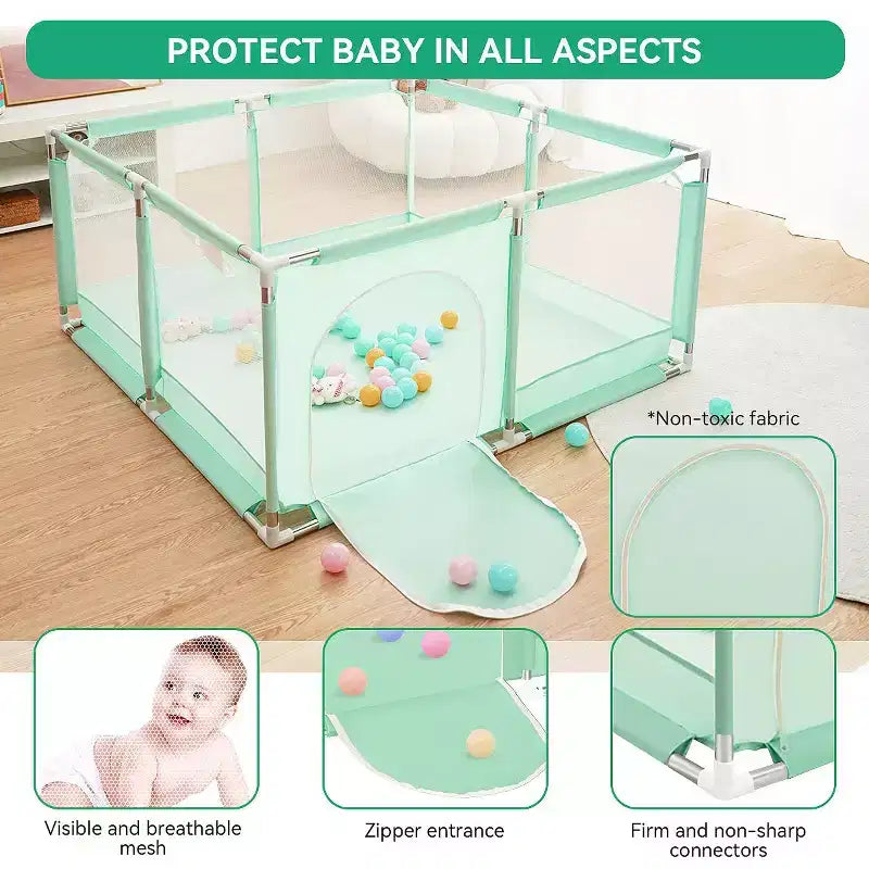 GOTGELIF 50x50 4-Panel Baby Playpen Spacious & Secure Portable Playard