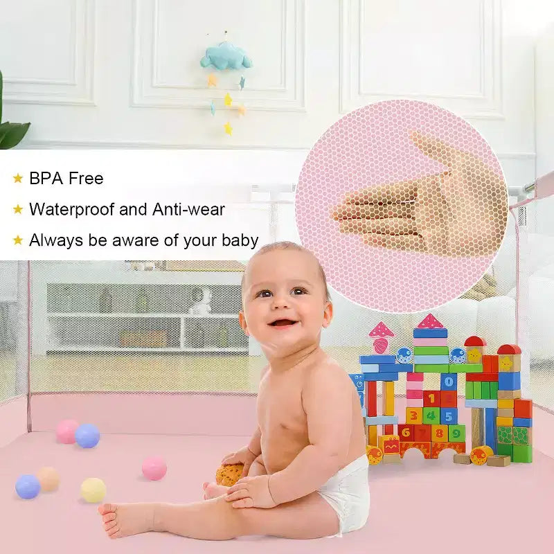 GOTGELIF 50x50 4-Panel Baby Playpen Spacious & Secure Portable Playard