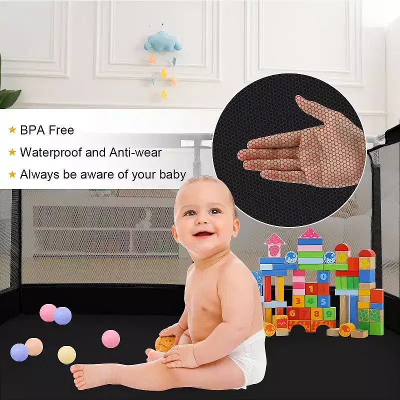 GOTGELIF 50x50 4-Panel Baby Playpen Spacious & Secure Portable Playard