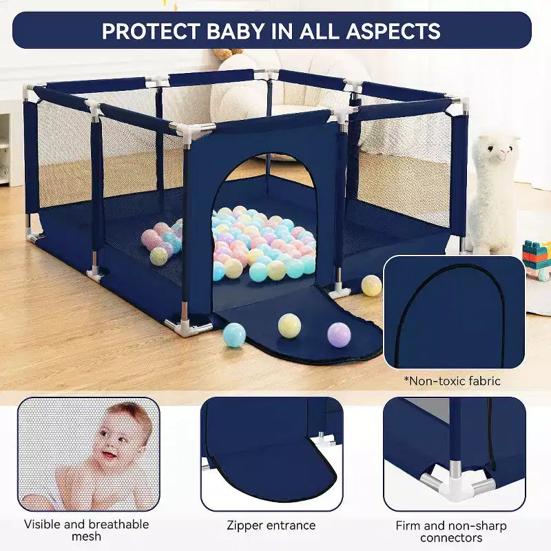 GOTGELIF 50x50 4-Panel Baby Playpen Spacious & Secure Portable Playard