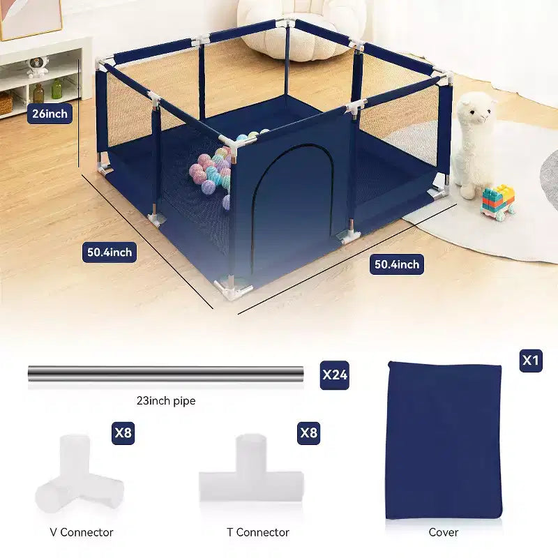 GOTGELIF 50x50 4-Panel Baby Playpen Spacious & Secure Portable Playard