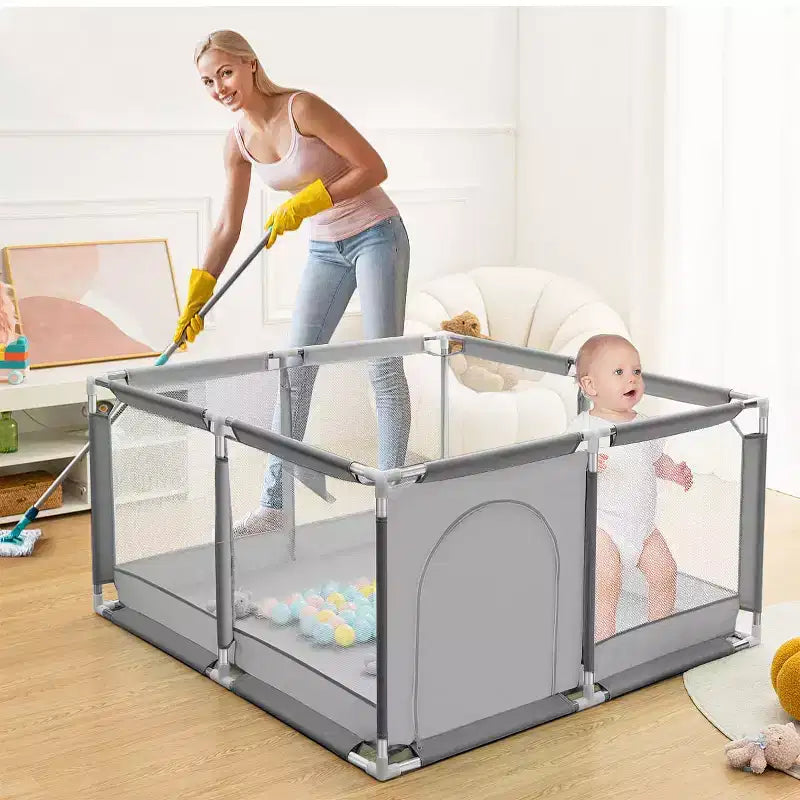 GOTGELIF 50x50 4-Panel Baby Playpen Spacious & Secure Portable Playard