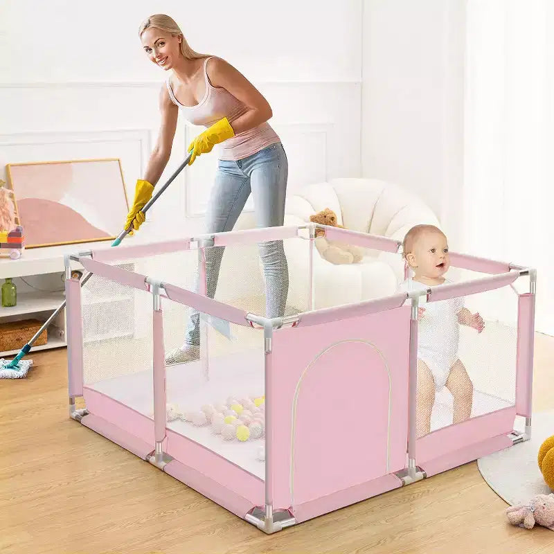 GOTGELIF 50x50 4-Panel Baby Playpen Spacious & Secure Portable Playard
