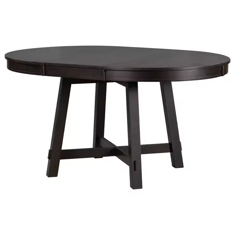 Whisen Farmhouse 4 Legs X-shaped Base Dining Table with 16 in. Leaf