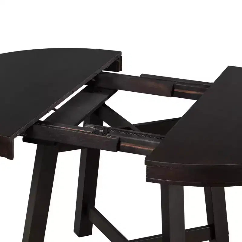 Whisen Farmhouse 4 Legs X-shaped Base Dining Table with 16 in. Leaf