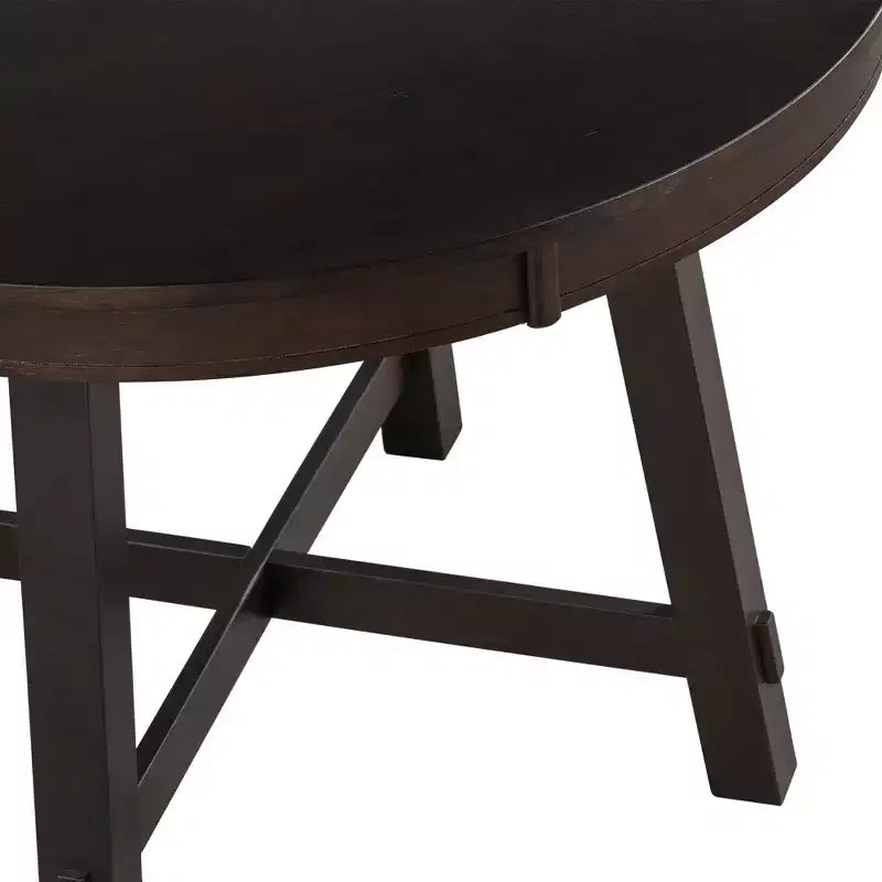 Whisen Farmhouse 4 Legs X-shaped Base Dining Table with 16 in. Leaf