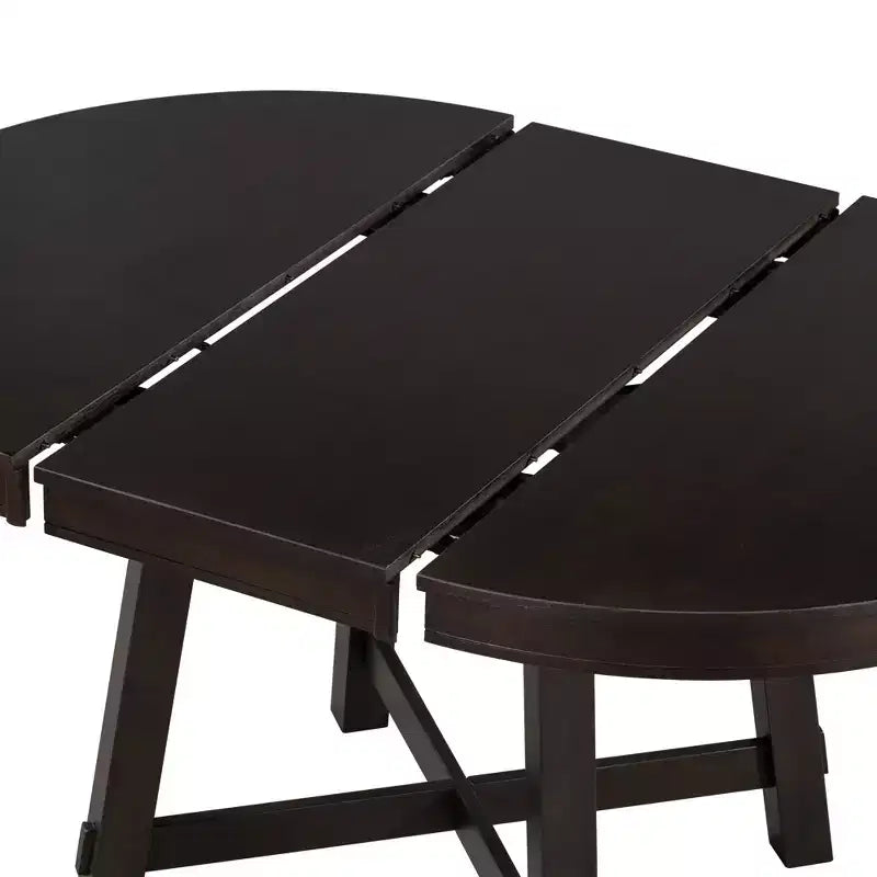 Whisen Farmhouse 4 Legs X-shaped Base Dining Table with 16 in. Leaf