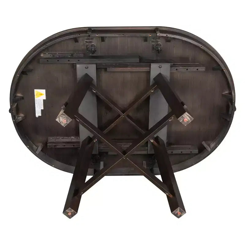 Whisen Farmhouse 4 Legs X-shaped Base Dining Table with 16 in. Leaf