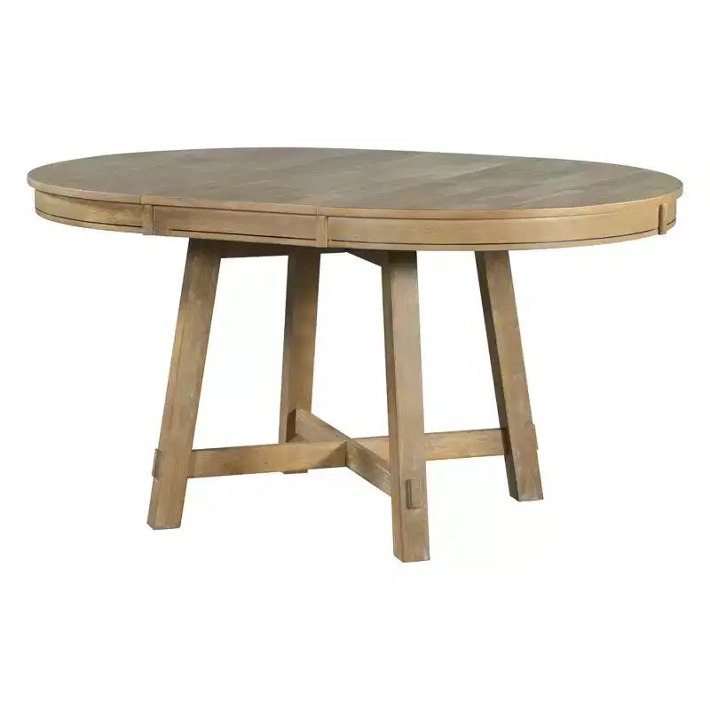Whisen Farmhouse 4 Legs X-shaped Base Dining Table with 16 in. Leaf