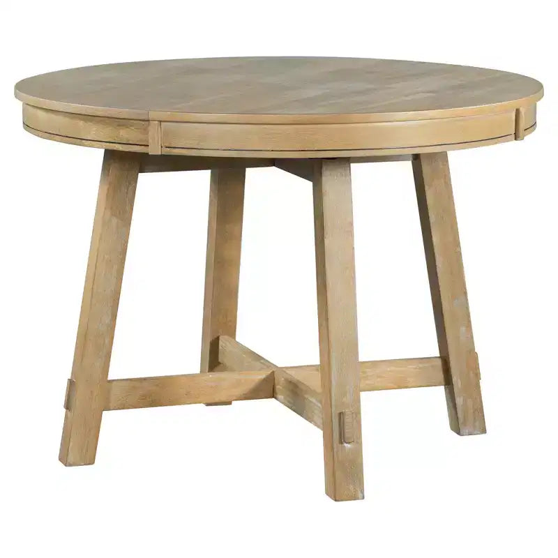 Whisen Farmhouse 4 Legs X-shaped Base Dining Table with 16 in. Leaf