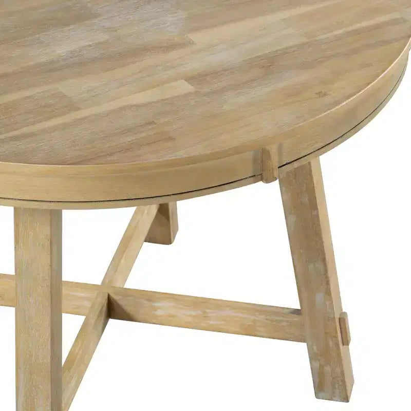 Whisen Farmhouse 4 Legs X-shaped Base Dining Table with 16 in. Leaf