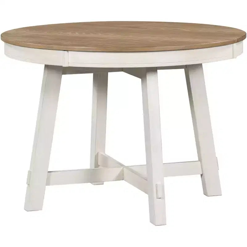 Whisen Farmhouse 4 Legs X-shaped Base Dining Table with 16 in. Leaf