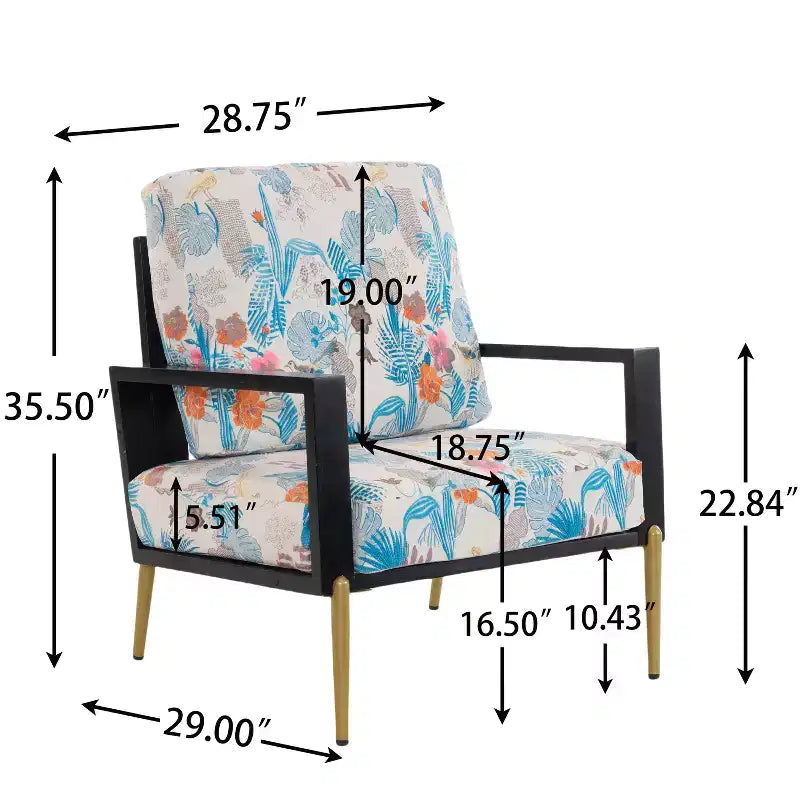 Christopher Knight Home Thurman Mid-Century Modern Metal and Rubberwood Velvet Arm Chair