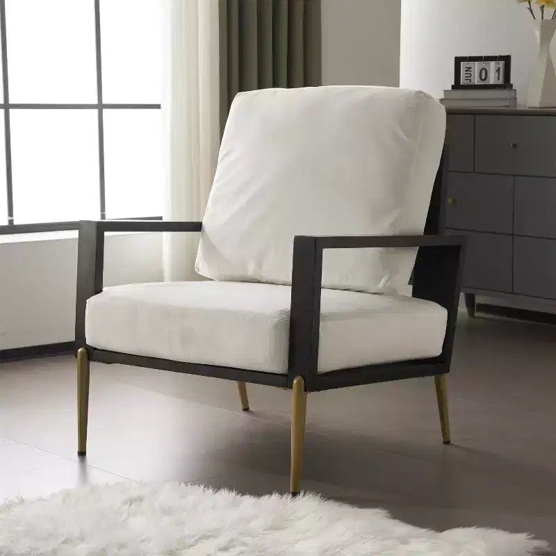 Christopher Knight Home Thurman Mid-Century Modern Metal and Rubberwood Velvet Armchair