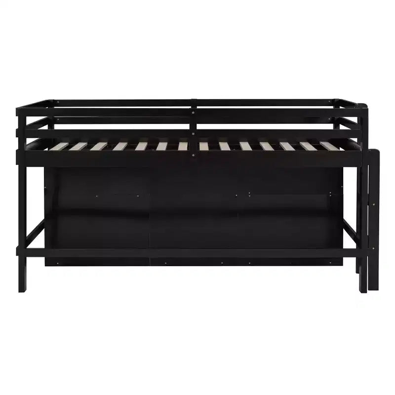 Whisen 81.8L x 40.8W Modern Design Twin Size Loft Bed with 4 Drawers, Underneath Cabinet and Shelves