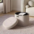 StorageBud Storage Bench for Bedroom End of Bed, Bouclé Oval Storage, Large Storage Ottoman Bench, Entryway Bench with Storage