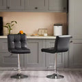 4-Pack Adjustable Swivel Bar Stools Set: PU Leather Counter-Height Stools with Square Back and Cushioned Seat (Modern Kitchen/Bar)