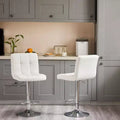 4er-Set höhenverstellbare Drehbarhocker: Thekenhocker aus Kunstleder mit quadratischer Rückenlehne und gepolstertem Sitz (moderne Küche/Bar)