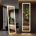 Floor Standing Illuminated Mirror with 3-Color LED Light, Bracket Included