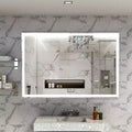 60x40 Oversized LED Bathroom Mirror: Wall Mounted, 3 Color Modes, Aluminum Frame, Large